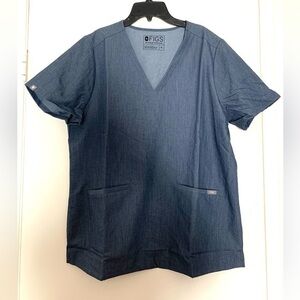New Figs Technical Collection Casma Three Pockets Scrub Top Grey Extra Large